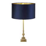 Lampada Da Scrivania Whitby Metallo Cromo Tessuto Blu Scuro 1 Luce E27