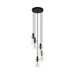 Eglo Lampadario Industrial Montefino 5 Luci Acciaio Nero