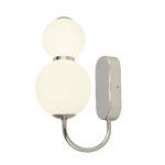 Applique Contemporanea Snow Ball Acciaio Cromo Vetro Bianco Led 12W 3000K