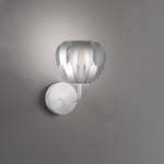 Lampada Da Parete Moderna 1 Luce Queen In Polilux Silver D19 Made In Italy