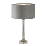 Lampada Da Scrivania Scarborough Acciaio Ottone Velluto Grigio 1 Luce E27