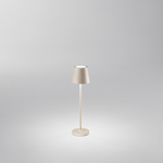 Lampada Tavolo Esterno Mini Diva Contemporanea Alluminio Sabbia Led Luce Calda