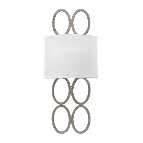 Applique Contemporanea Jules Acciaio Nichel Spazzolato Tessuto 2 Luci E14