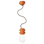 Lampadario Vintage Urban Ferro E Ceramica Arancio 1 Luce E27 12Cm