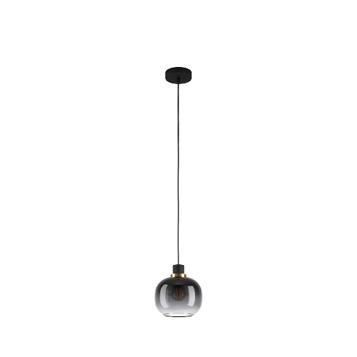 Lampadario-Contemporaneo-Oilella-1-Luce-Acciaio-Nero-E-Ottonediffusore-Nero