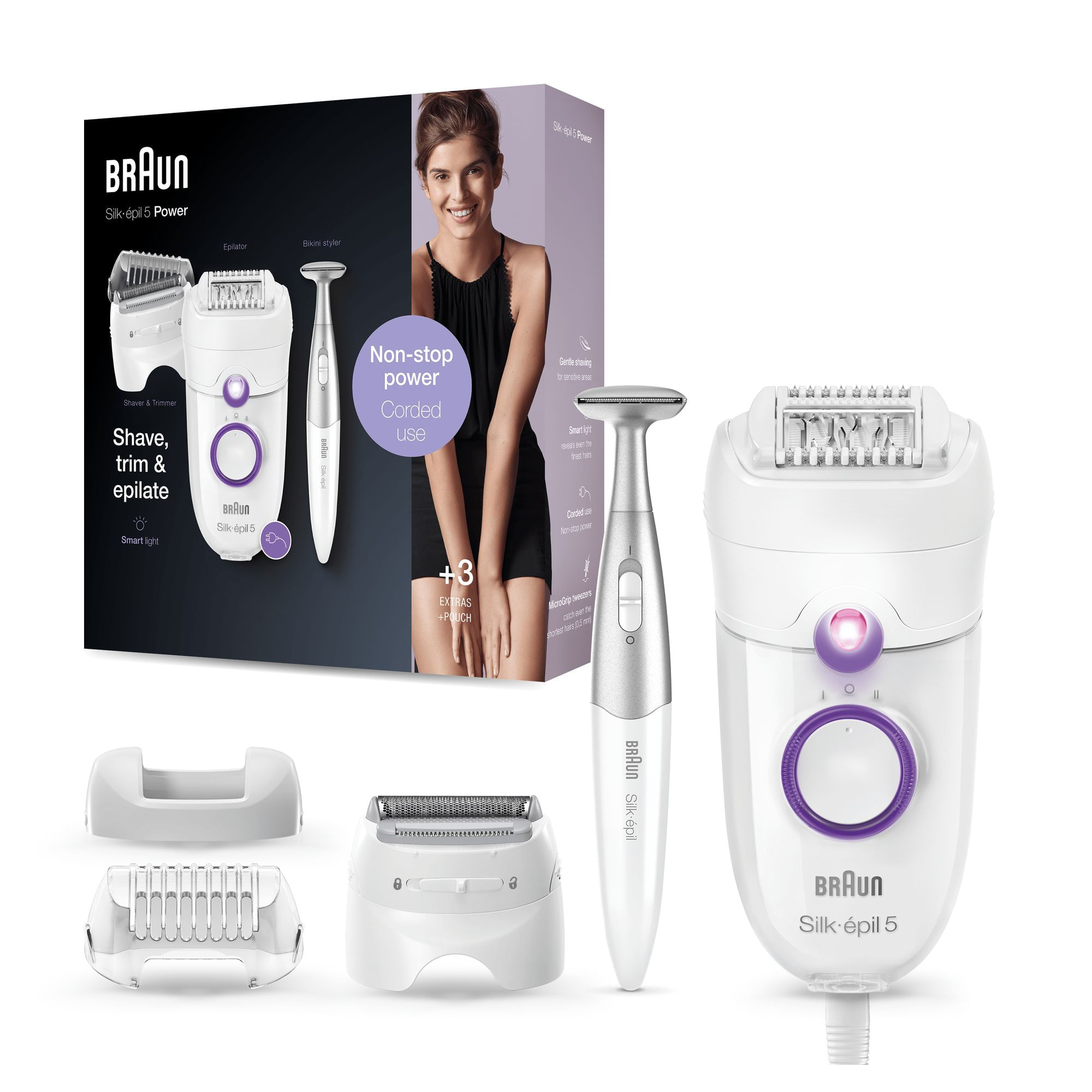 Braun Epilatore Silk-épil Flex 9-005 e mini depilatore viso - QVC Italia