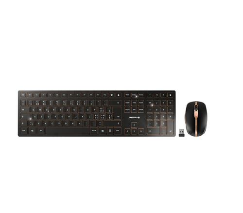 CHERRY-DW-9100-SLIM-tastiera-Mouse-incluso-Universale-RF-senza-fili---Bluetooth-QWERTZ-Svizzere-Nero