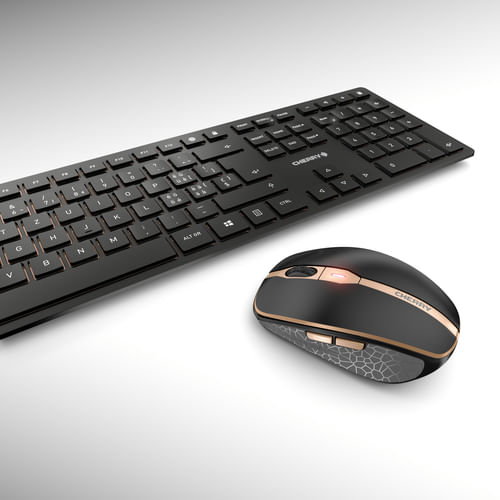 CHERRY-DW-9100-SLIM-tastiera-Mouse-incluso-Universale-RF-senza-fili---Bluetooth-QWERTZ-Svizzere-Nero