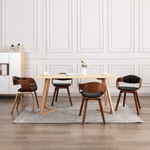 vidaXL Sedie da Pranzo 4 pz in Legno Curvato e Similpelle