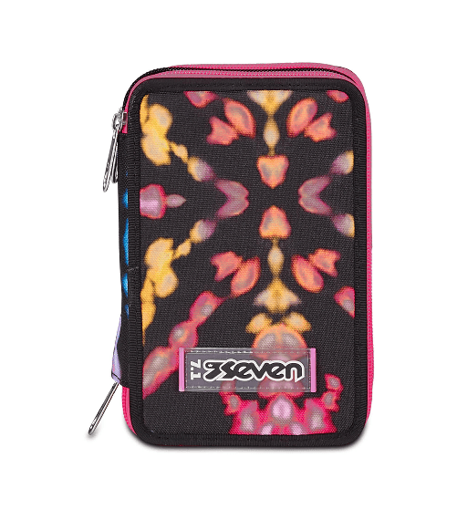 Seven-Astuccio-Scuola-3-Zip-Nero-Fucsia-Multi-Shade-Girl