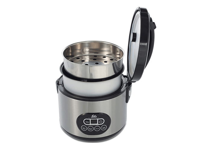 Solis-Rice-Cooker-Duo-Programm-817-500W-Display-Led-Nero-Argento