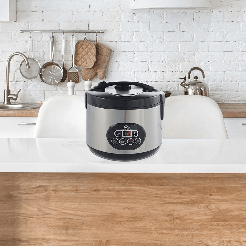 Solis-Rice-Cooker-Duo-Programm-817-500W-Display-Led-Nero-Argento