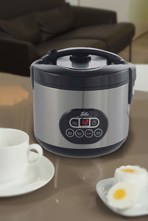 Solis-Rice-Cooker-Duo-Programm-817-500W-Display-Led-Nero-Argento