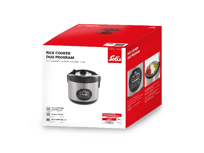 Solis-Rice-Cooker-Duo-Programm-817-500W-Display-Led-Nero-Argento