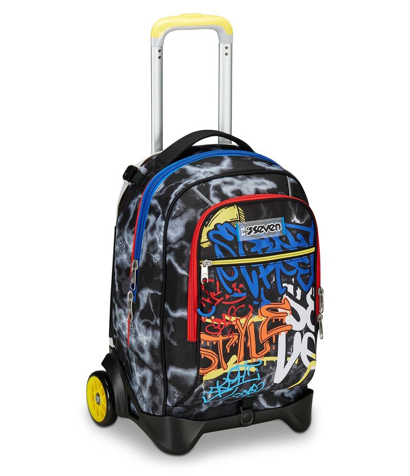 Seven-Trolley-Scuola-Jack-2-Ruote-Nero-Giallo-Mark-On-Boy