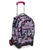 Seven-Trolley-Scuola-Jack-2-Ruote-Nero-Fucsia-Mark-On-Girl