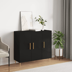 VidaXL Credenza Nera 90x34x80 cm in Legno ingegnerizzato