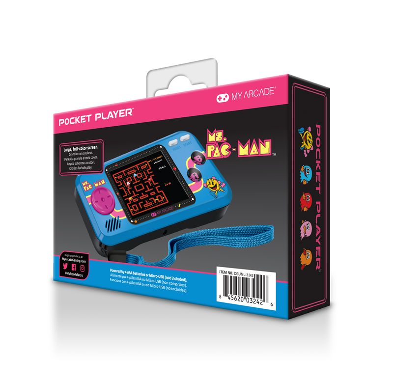 My-Arcade-Ms.-Pac-Man-console-da-gioco-portatile-698-cm--2.75--Nero-Blu