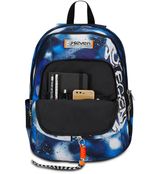 Seven-Zaino-Scuola-Advanced-Zaino-Doppio-Scomparto-con-Supporto-Usb-Retrocolor-Blu