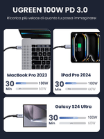 Ugreen-Cavo-Usb-C-a-Usb-C-Custodia-Alluminio-con-Intreccio-3mt