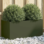 vidaXL Fioriera Verde Oliva 62x30x29 cm in Acciaio Laminato a Freddo