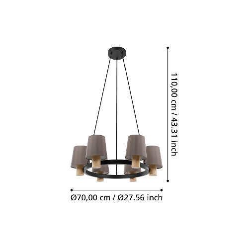 Lampadario-Moderno-Edale-Piccolo-6-Luci-Metallo-Nero-E-Marrone