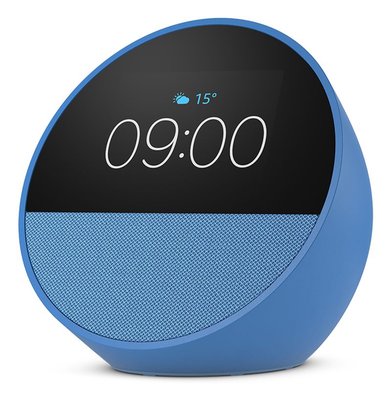 Amazon-Nuovo-Echo-Spot--modello-2024--|-Sveglia-intelligente-con-suono-di-qualita-e-Alexa-|-Blu