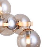 Lampadario-Contemporaneo-Dallas-Metallo-Oro-25-Luci-Diffusori-Vetro-Ambra