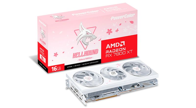 PowerColor-Hellhound-Radeon-RX-7800-XT-Sakura-AMD-16-GB-GDDR6