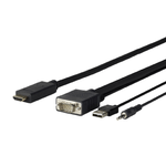 Vivolink PROVGAHDMI5 cavo e adattatore video 5 m HDMI VGA [D-Sub] + 3.5mm + USB Type-A Nero (PRO VGA + AUDIO TO HDMI - .