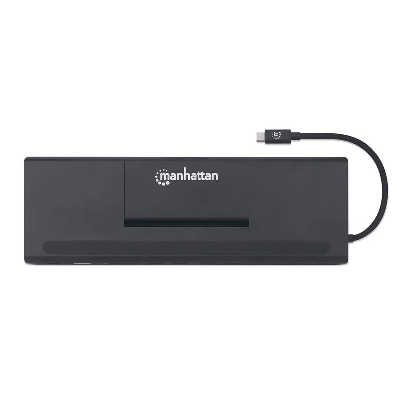 Manhattan-153478-replicatore-di-porte-e-docking-station-per-notebook-Cablato-USB-3.2-Gen-1--3.1-Gen-1--Type-C-Nero