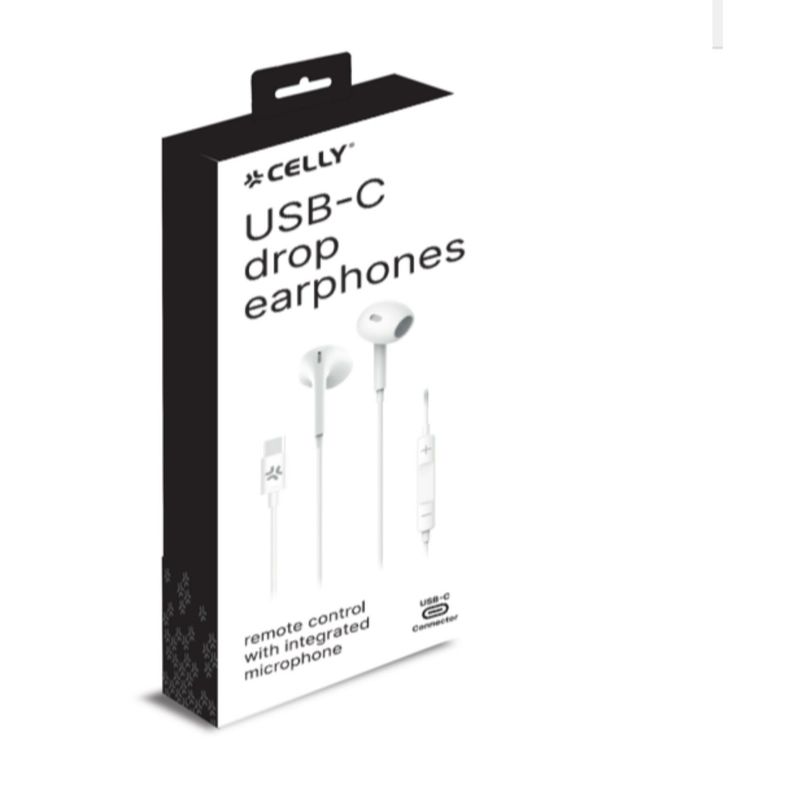 Celly-Drop-Stereo-Auricolari-Wireless-Usb-C-Bianco