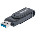 Manhattan 101981 lettore di schede USB 3.2 Gen 1 [3.1 Gen 1] Type-A Nero (USB-A Mini Multi-Card Reader/Writer, 5 Gbps [U