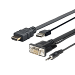 Vivolink PROHDMIMVGA1 cavo e adattatore video 1 m HDMI+VGA+USB+3.5mm HDMI+VGA [D-Sub] +USB+3.5mm Nero (PRO HDMI+USB+VGA/