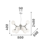 Sospensione-Contemporanea-Nodi-Metallo-Bianco-9-Luci-E14