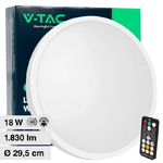 V-TAC Plafoniera LED Rotonda 18W con Sensore di Movimento a Microonde Colore Bianco 4000K IP44