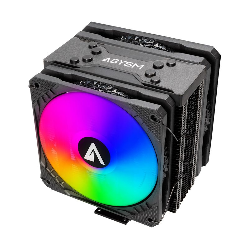 Ventola-CPU-Abysm-Gaming-Snow-IV-ARGB-da-120-mm-con-dissipatore-a-4-tubi-di-calore---Illuminazione-ARGB---Velocita-massima.-1600-giri-min---Colore-Nero