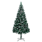 VidaXL Albero di Natale Artificiale con Pigne e Neve Bianca 210 cm