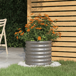 VidaXL Vaso da Giardino Acciaio Verniciato a Polvere 40x40x36cm Grigio