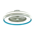 V-TAC Ventilatore LED da Soffitto a Scatola con Motore a Corrente Alternata da 45W e Telecomando 3in1 Colore Grigio e Blu