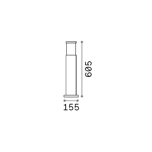 Piantana-Palo-Da-Esterno-Moderna-Tronco-Alluminio-Grigio-1-Luce-E27-H60Cm