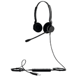 Jabra Biz 2300 Duo USB UC Auricolare Cablato A Padiglione Ufficio USB tipo A Nero