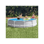 Intex 26700NP Piscina Fuori Terra Prisma Frame Rotonda 4485 L Acciaio e PVC Grigio 305x76 cm 305x76 cm Senza Filtro