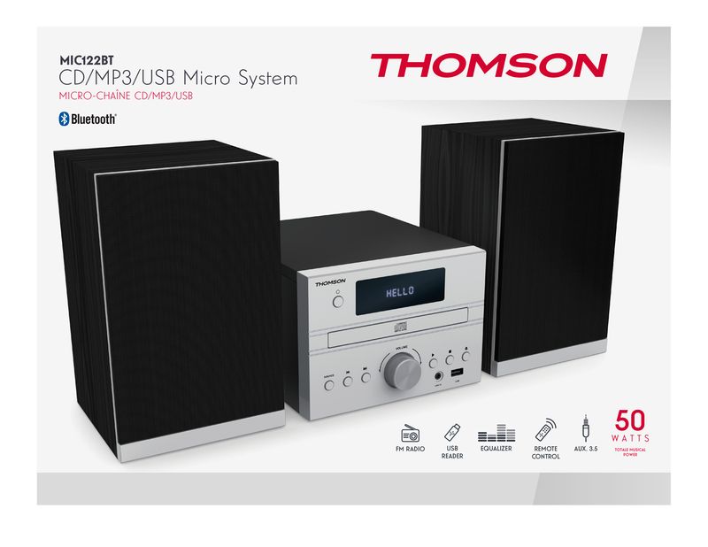 THOMSON-MICRO-SISTEMA-AUDIO-BT-CD-MP3-USB-GRIGIO-MIC122BT