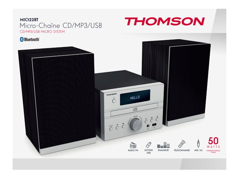 THOMSON-MICRO-SISTEMA-AUDIO-BT-CD-MP3-USB-GRIGIO-MIC122BT