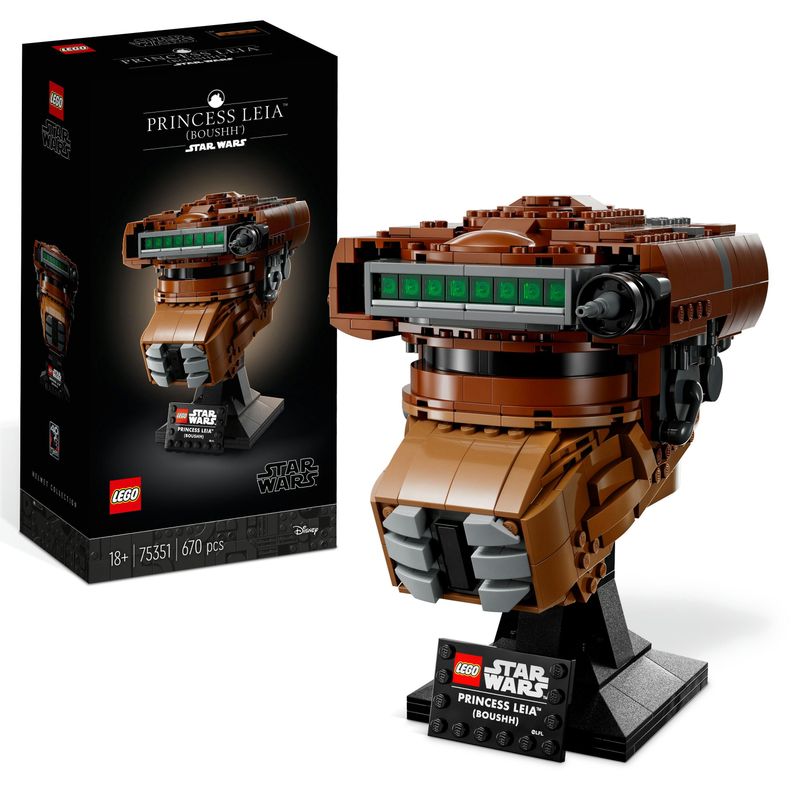 LEGO-Star-Wars-75351-Casco-della-Principessa-Leia--Boushh--Serie-Caschi-2023-Set-del-40°-Anniversario-del-Ritorno-dello-Jedi