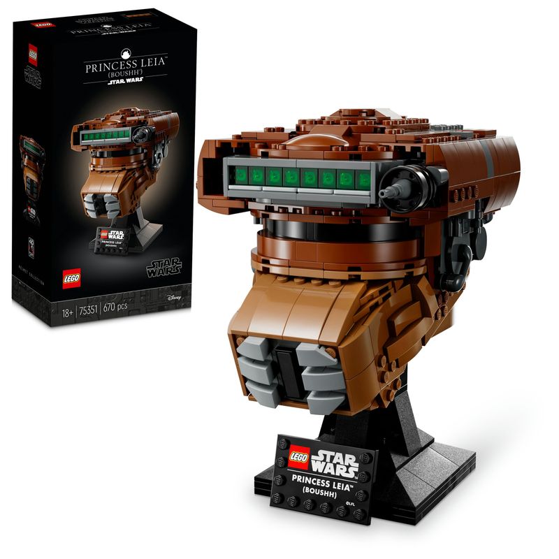 LEGO-Star-Wars-75351-Casco-della-Principessa-Leia--Boushh--Serie-Caschi-2023-Set-del-40°-Anniversario-del-Ritorno-dello-Jedi