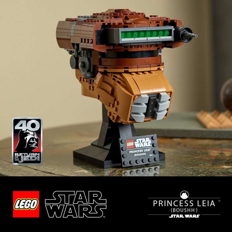 LEGO-Star-Wars-75351-Casco-della-Principessa-Leia--Boushh--Serie-Caschi-2023-Set-del-40°-Anniversario-del-Ritorno-dello-Jedi