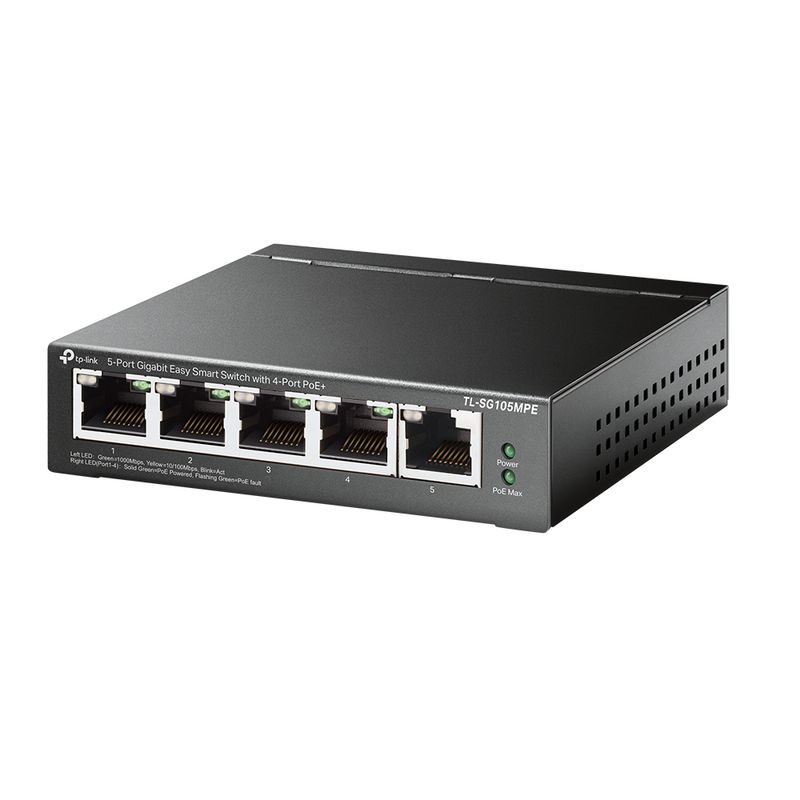 TP-Link-TL-SG105MPE-switch-di-rete-L2-Gigabit-Ethernet--10-100-1000--Supporto-Power-over-Ethernet--PoE--Nero