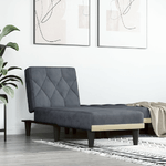 VidaXL Chaise Longue in Velluto Grigio Scuro